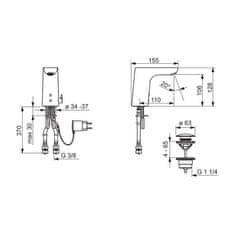 BPS-koupelny Bezdotyková (senzorová) umyvadlová baterie s technologií bluetooth HANSALIGNA, 230 / 9 V 6142209