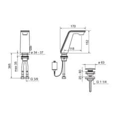 BPS-koupelny Bezdotyková (senzorová) umyvadlová baterie s technologií bluetooth ALESSI SENSE by HANSA, 6 V 7732201