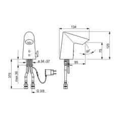 BPS-koupelny Bezdotyková (senzorová) umyvadlová baterie s technologií bluetooth HANSAFIT, 230 / 9 V 65412009