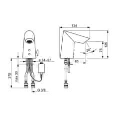 BPS-koupelny Bezdotyková (senzorová) umyvadlová baterie s technologií bluetooth HANSAFIT, 6 V 65412219