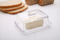 Galicja Průsvitná skleněná miska na máslo s víkem