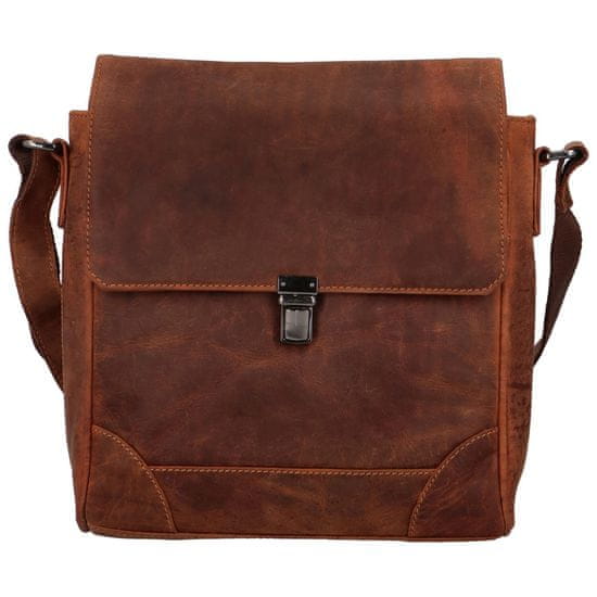 Green Wood Luxusní pánská crossbody Dure, hnědá