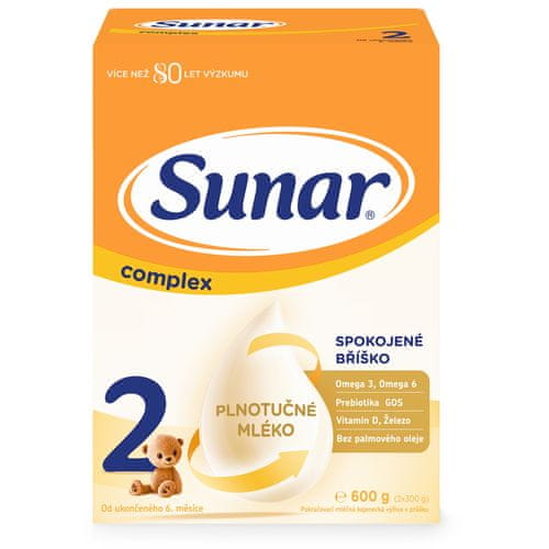 Sunar Complex 2 pokračovací kojenecké mléko, 600 g