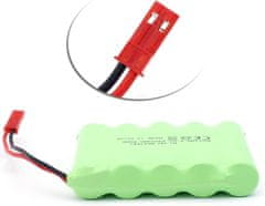 YUNIQUE GREEN-CLEAN Baterie RC 6V 2400mAh, dobíjecí baterie Ni-MH AA s konektorem JST pro RC auto, RC loď, RC tank, elektrické nástroje | Rozměry 52x72x15mm | S USB nabíječkou