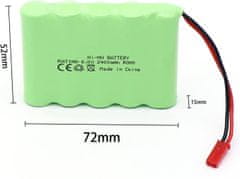 YUNIQUE GREEN-CLEAN Baterie RC 6V 2400mAh, dobíjecí baterie Ni-MH AA s konektorem JST pro RC auto, RC loď, RC tank, elektrické nástroje | Rozměry 52x72x15mm | S USB nabíječkou