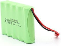 YUNIQUE GREEN-CLEAN Baterie RC 6V 2400mAh, dobíjecí baterie Ni-MH AA s konektorem JST pro RC auto, RC loď, RC tank, elektrické nástroje | Rozměry 52x72x15mm