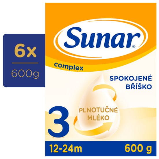 Sunar Complex 3 batolecí mléko, 6 x 600 g