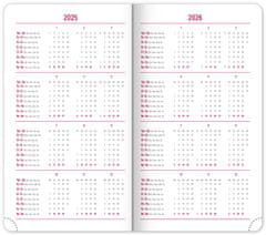 Presco Publishing Kapesní diář Aprint Neo 2025, růžový, 9 × 15,5 cm