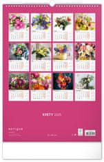 Notique Nástenný kalendár Kvety 2025, 33 x 46 cm