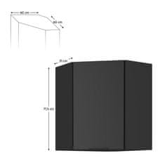 KONDELA Horní rohová skříňka černá SIBER 60x60 GN-72 1F