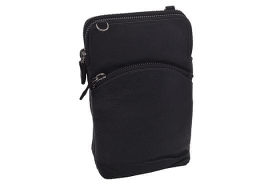 MERCUCIO Dámská kožená crossbody kabelka černá 2511538