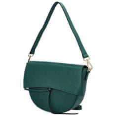 Delami Vera Pelle Dámská luxusní kožená malá kabelka Chiara, tmavě zelená