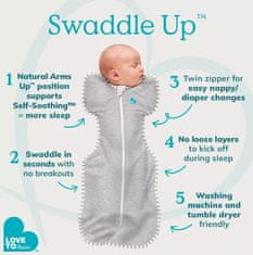 LOVE TO DREAM Swaddle UP Zavinovačka-velikost XS bílá/vesmír - FÁZE1 - 0,2 TOG Bamboo Lite