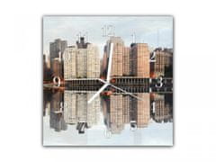 Glasdekor Nástěnné hodiny 30x30cm New York City - Materiál: plexi