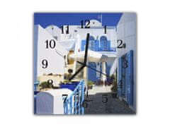 Glasdekor Nástěnné hodiny 30x30cm Santorini - Materiál: plexi