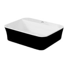 BPS-koupelny Deskové umyvadlo z litého mramoru Assos S-Line BW Matt UM D-OPB 51x41x15 cm, s otvorem pro baterii