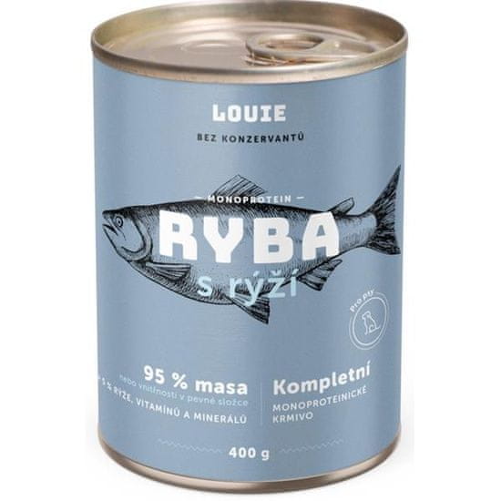 Louie konz. pro psy ryba s rýží 400 g