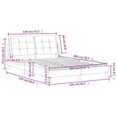 Petromila Rám postele s čelem černý 120 x 200 cm umělá kůže