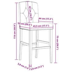 Vidaxl Barové židle 2 ks masivní kaučukové dřevo a textil