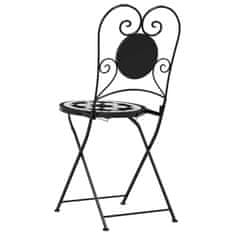 Petromila Bistro židle skládací 2 ks černé a bílé keramika