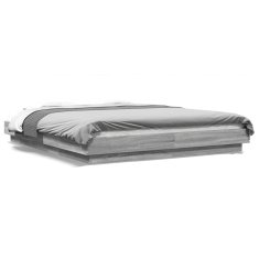 Petromila Rám postele s LED osvětlením šedý sonoma 160 x 200 cm kompozit