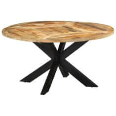 Vidaxl Jídelní stůl Ø 150 x 76 cm masivní hrubé mangovníkové dřevo