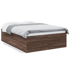 shumee Rám postele hnědý dub 140 x 190 cm kompozitní dřevo