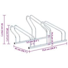 Vidaxl Stojan na kola pro 3 kola podlahový pozinkovaná ocel