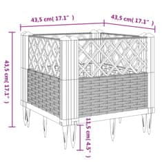 Vidaxl Zahradní truhlík s kolíky bílý 43,5 x 43,5 x 43,5 cm PP