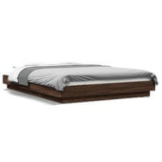 shumee Rám postele hnědý dub 140 x 200 cm kompozitní dřevo