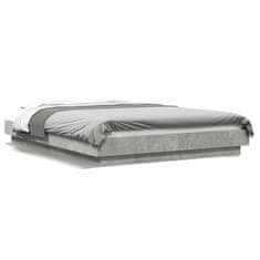 shumee Rám postele s LED osvětlením betonově šedý 135x190 cm kompozit