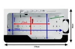 BPS-koupelny Hydromasážní vana HYD-NE912BL 170x90 ČERNÁ s ohřevem vody
