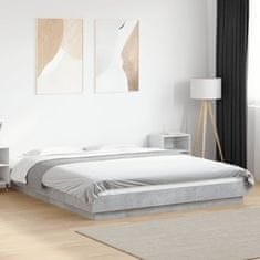 Petromila Rám postele s LED osvětlením betonově šedý 150x200 cm kompozit