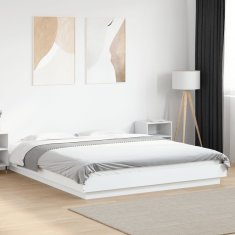 Petromila Rám postele s LED osvětlením bílý 150 x 200 cm kompozitní dřevo