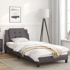 Petromila Rám postele s LED osvětlením šedý 80 x 200 cm umělá kůže
