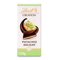 LINDT Lindt CREATION Hořká čokoláda plněná nadýchanou pistáciovou náplní, 150g