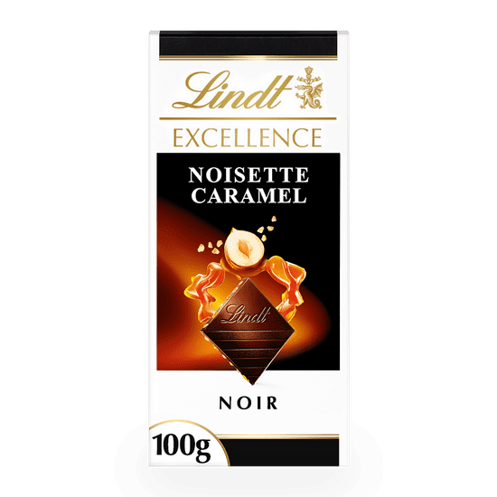 LINDT Lindt EXCELLENCE hořká čokoláda s karamelizovanými lískovými ořechy a křupavými kousky karamelu,100g