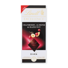 LINDT Lindt EXCELLENCE Hořká čokoláda s kousky brusinek 100g