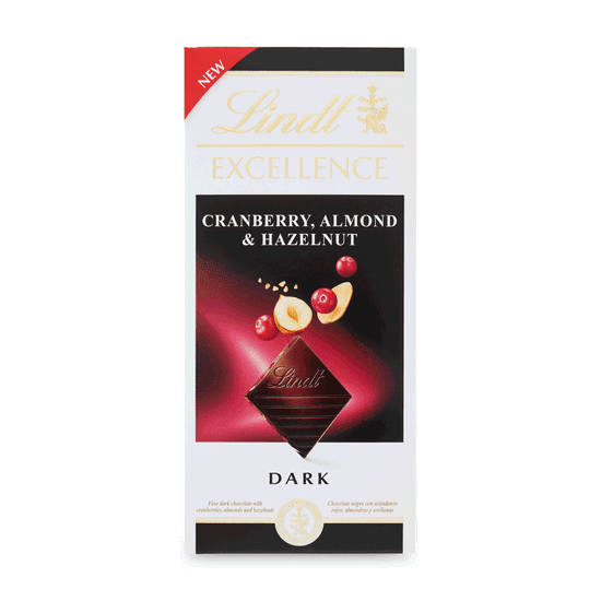 LINDT Lindt EXCELLENCE Hořká čokoláda s kousky brusinek 100g