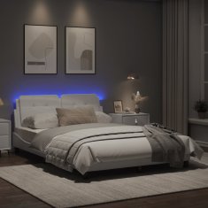 Petromila Rám postele s LED osvětlením bílý 120 x 200 cm umělá kůže