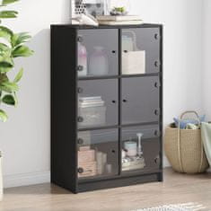 shumee Highboard s dvířky černý 68 x 37 x 109 cm kompozitní dřevo