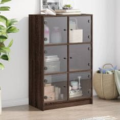 shumee Highboard s dvířky hnědý dub 68 x 37 x 109 cm kompozitní dřevo