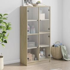 shumee Highboard s dvířky dub sonoma 68 x 37 x 142 cm kompozitní dřevo