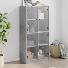 shumee Highboard s dvířky betonově šedý 68x37x142 cm kompozitní dřevo