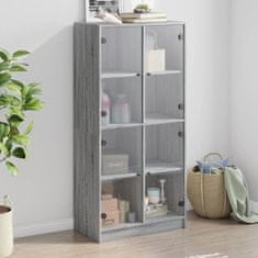 shumee Highboard s dvířky šedý sonoma 68x37x142 cm kompozitní dřevo