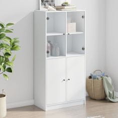 shumee Highboard s dvířky bílý 68 x 37 x 142 cm kompozitní dřevo