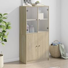 shumee Highboard s dvířky dub sonoma 68 x 37 x 142 cm kompozitní dřevo