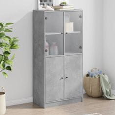 shumee Highboard s dvířky betonově šedý 68x37x142 cm kompozitní dřevo