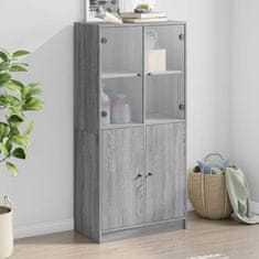 shumee Highboard s dvířky šedý sonoma 68x37x142 cm kompozitní dřevo