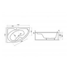 BPS-koupelny Akrylátová asymetrická vana Dora 170x110 L(R) AS